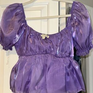 Purple Shiny Blouse